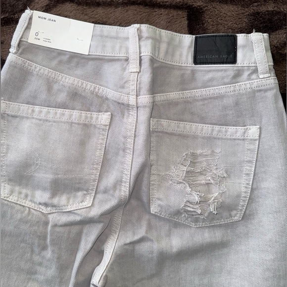 American Eagle Gray Ripped Mom Jean - Picture 8 of 12